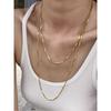 Classic Simple Ins Accessible Luxury Plain Gold Plated 18K Valuable Prescription Snake Bone Long Necklace Women's Sweater Chain Summer Does Not Fade