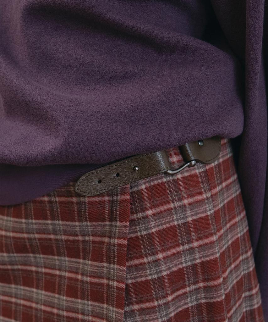 Aueonoseuteljia Vintage Side-Buckle Check Skirt_Red(O25-Sk12)