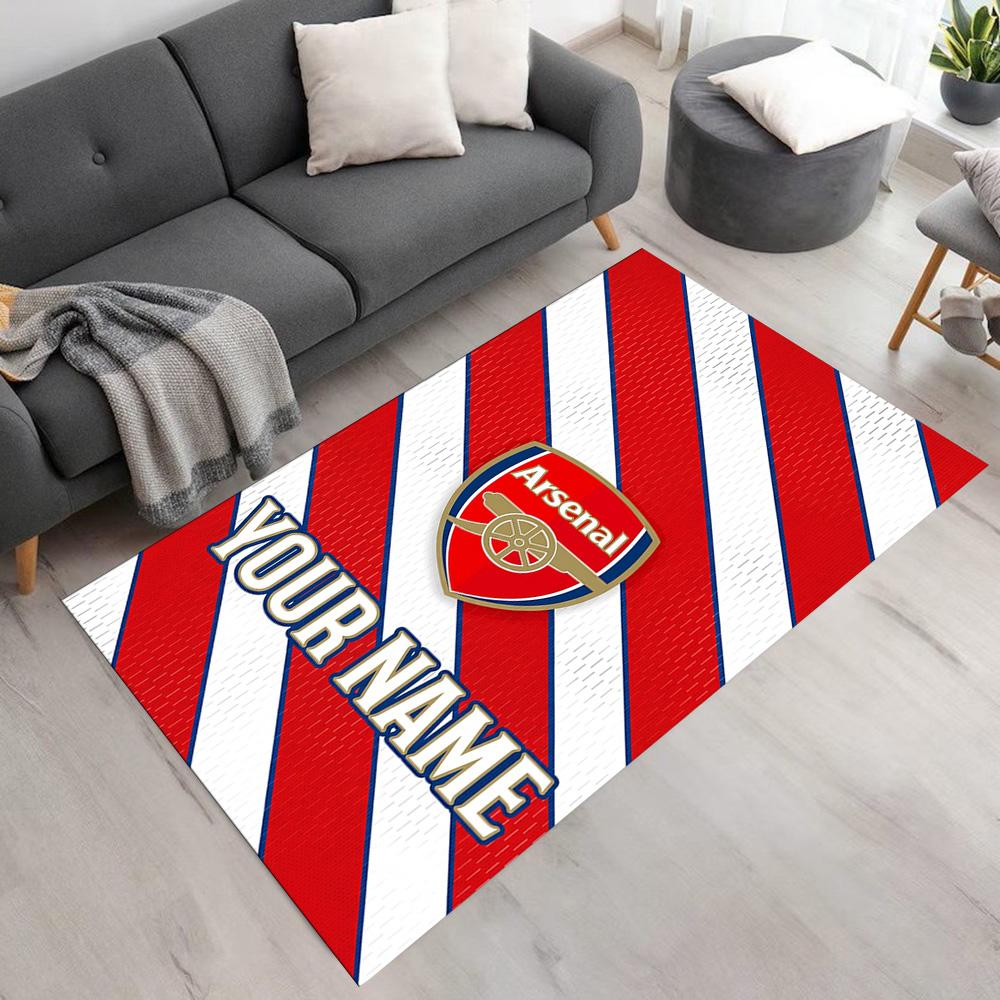 Arsenal F.c. Customize Text Area Rug Design for Balcony Living Rooms Study Room Foyer Anti-slip Rug Office Home Decor