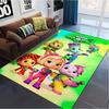 Flora's Team Cartoon Teppich für Wohnzimmer Schlafzimmer Zuhause Sofadekoration, Kinder Spiel rutschfeste Bodenmatte