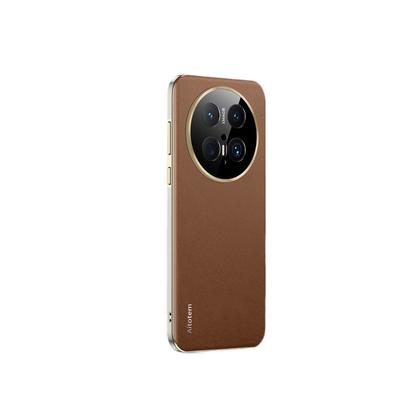 Suitable for Huawei Mate70pro Phone Case, High-end Business M60 Lens All-inclusive Anti-drop Men's Napa Pattern Leather Case