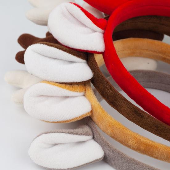 Yousheng Christmas Headband Antler Decor Hair Hoop Festive Reindeer Design Headgear Women Elastic Comfortable Xmas Hair Accessories