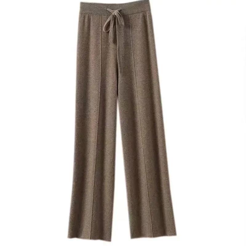 Pants for Women Elastic High Waist Long Trousers Plus Size Thickened Stretchy Solid Colour Versatile Casual Wide Leg Pants