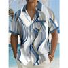 Chemise hawaïenne à manches courtes pour homme avec motif géométrique imprimé