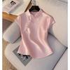 New Pink High-end Luxury Large Size Super Good-looking High-end Pink Top Short-sleeved Women 2025 Summer