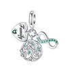Genuine Copper Green Tree Of Life Decorative Pendant Charms For Original Bracelet Jewelry Charm Beads Necklace DIY Craft Female Jewelry