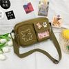 Borsa Piccola in Tela alla Moda Giapponese Ins da Donna a Spalla Carina Divertente Personalità Ricamo Orso Ragazza Adolescente Studentessa Borsa a Tracolla Trasparente