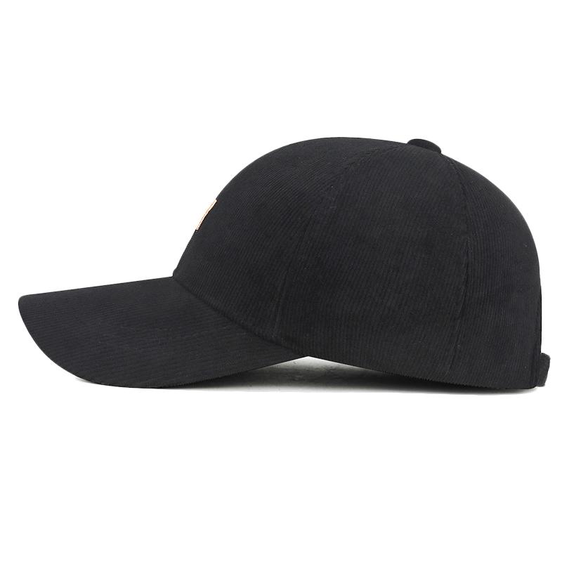 Autumn Winter Embroidery Letters Corduroy Cap Men Women Velvet Warm Baseball Cap