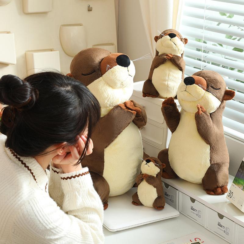 Simulation Blessing Otter Doll Cartoon Magnetic Palm Large Animal Plush Toy Pendant Simulation Sea Otter