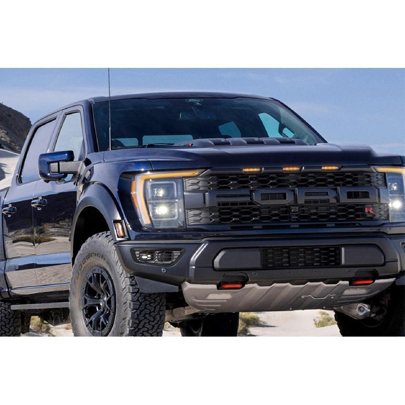 Auto Front Stoßstange Dekoration Abdeckung Trim Nebel Licht Rahmen für Ford F150 Raptor 2022 2023 Außen Zubehör ABS Schwarz
