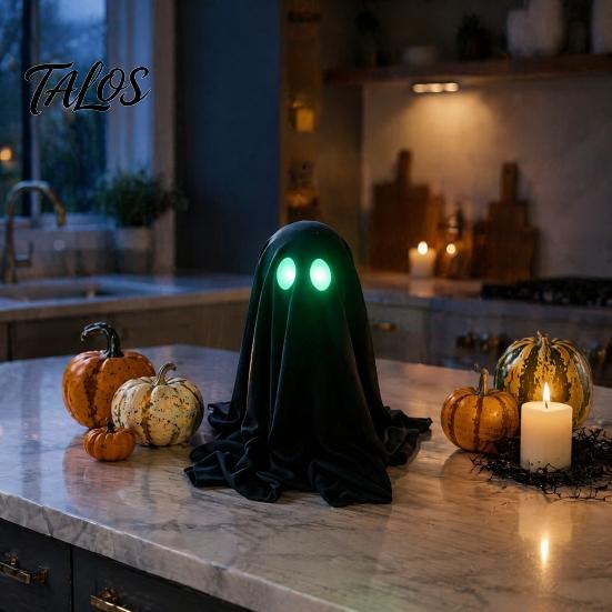 Halloween Theme Atmosphere Decor Ghost Decoration, Spooky Glow In The Dark Standing Ghost, Durable Reusable Festive Accents Small Black Fabric