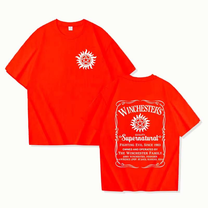 Hot Supernatural Print T Shirt Summer Fashion Casual Short Sleeve Round Neck Tops WomenUnisexs Tshirts