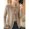 Autumn Winter Women's Cashmere Sweater Women Knitted Cardigan Women Loose Fitting Woolen Sweater Lapel Jacket