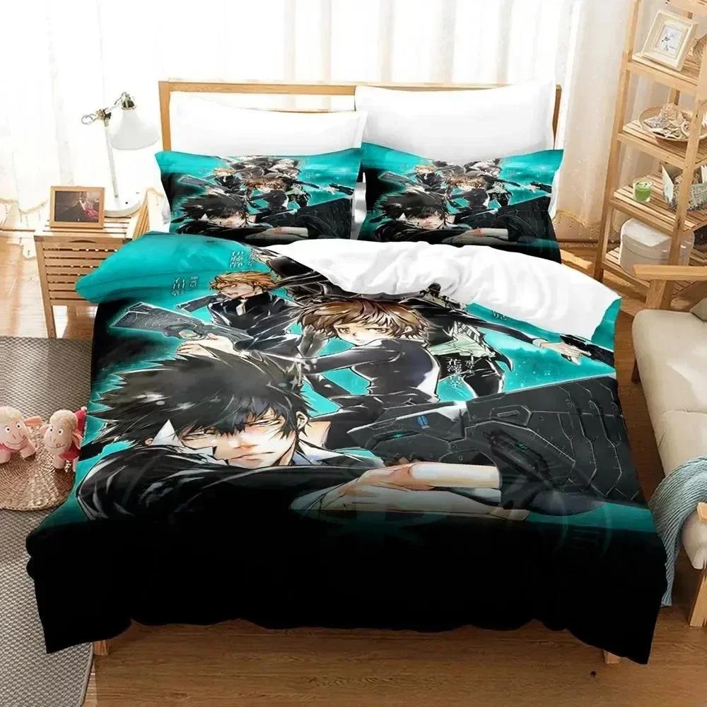 3D Anime Parure Psycho Pass Printed Bed Set Duvet Cover Pillowcase Bedding Set Bed Linen Sheet Quilt Cover Full Queen King Size