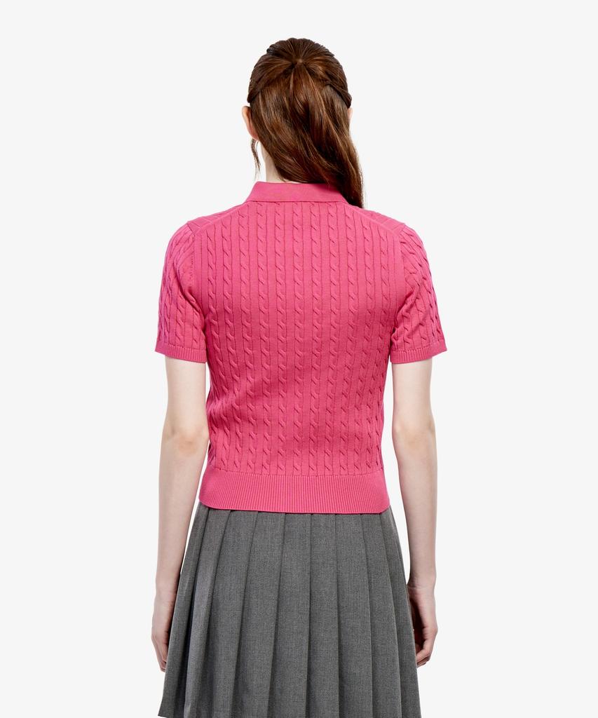 Lacoste Women'S Cable Short Sleeve Polo Cardigan Af280E-56G Glh
