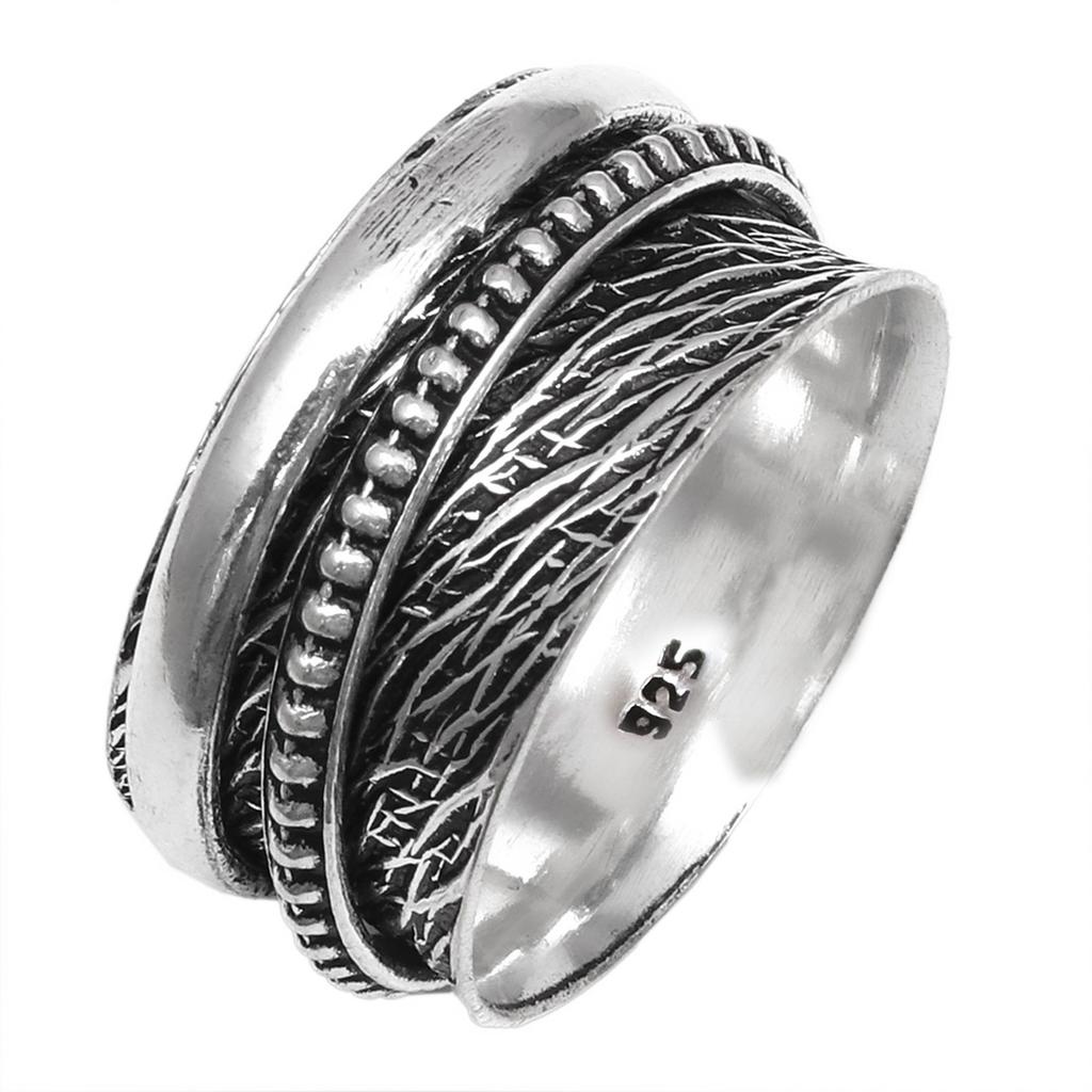 Silver Spinner Ring For Women Four Spinner Ring Fidget Silver Jewelry Ring"10"