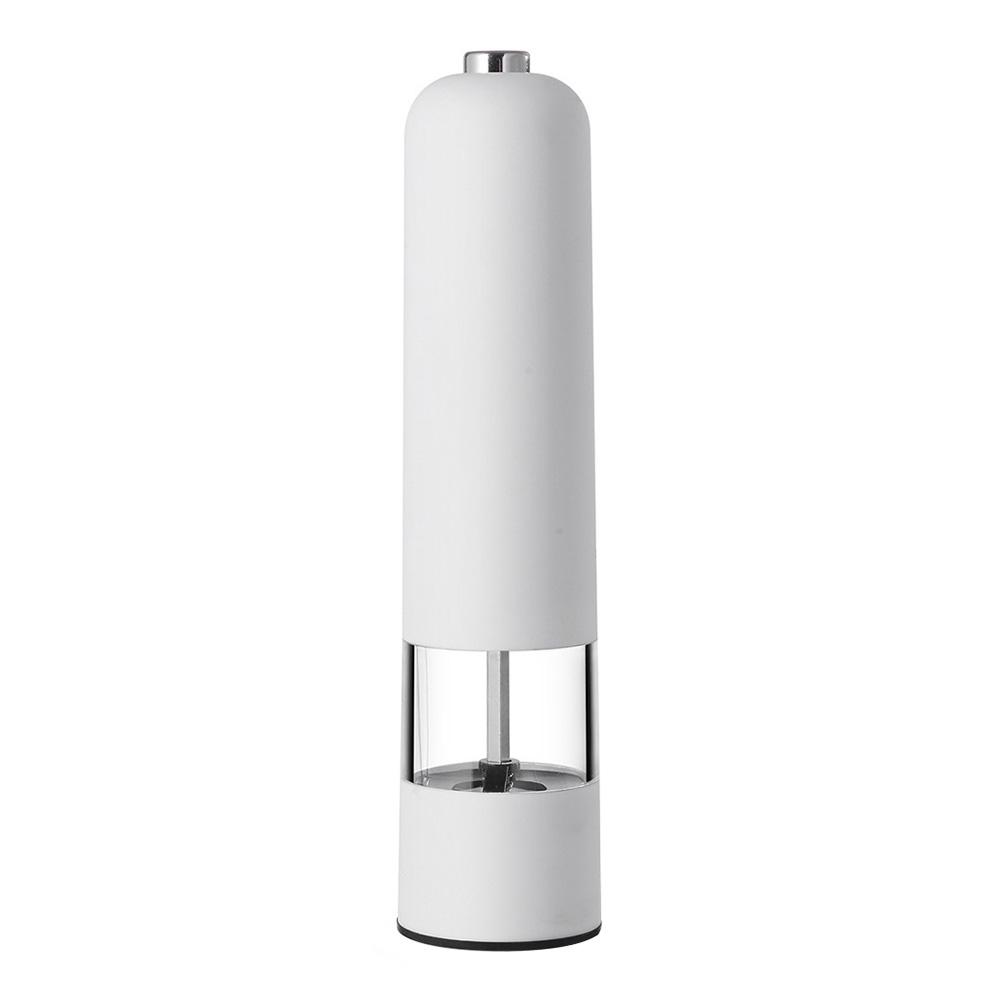 Râșniță electrică de piper și sare cu lumină LED, alimentată cu baterii, râșniță de piper și sare cu o singură mână, râșniță de condimente reglabilă