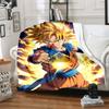 1 buc. Pătură din flanelă cu imprimeu Son Goku, Calitate înaltă, Pentru toate anotimpurile, Decor pentru casă, Căldură și confort, Perfectă pentru cadouri de Crăciun