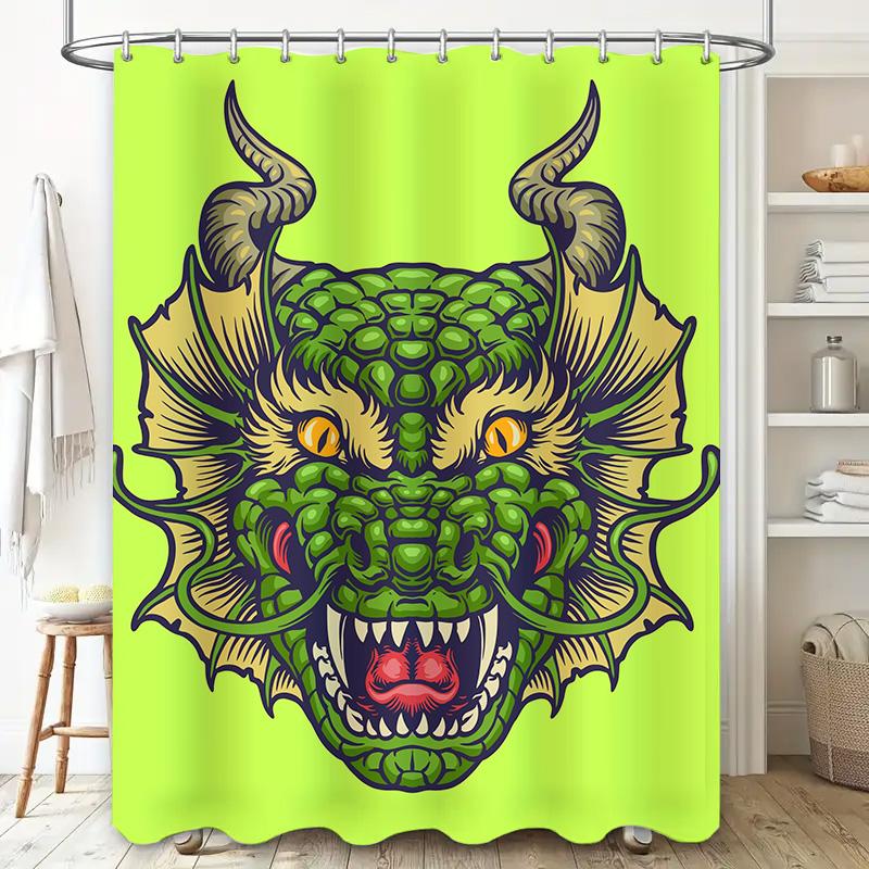 Tuniu Chinese Dragon Shower Curtain Cool Red Dragon Design For Bathroom Decor Unique Wall Art Shower Tent
