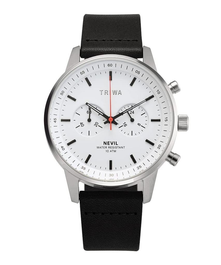 Watch 2 Strap Chronograph Black Calf Canvas Belt Graphic NEVIL Custom Made in Japan Regular Imported Product Sweden Scandinavian Design Comes with 2