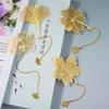 Creative Yellow Hollow Metal Bookmark - Unique Gift for Students