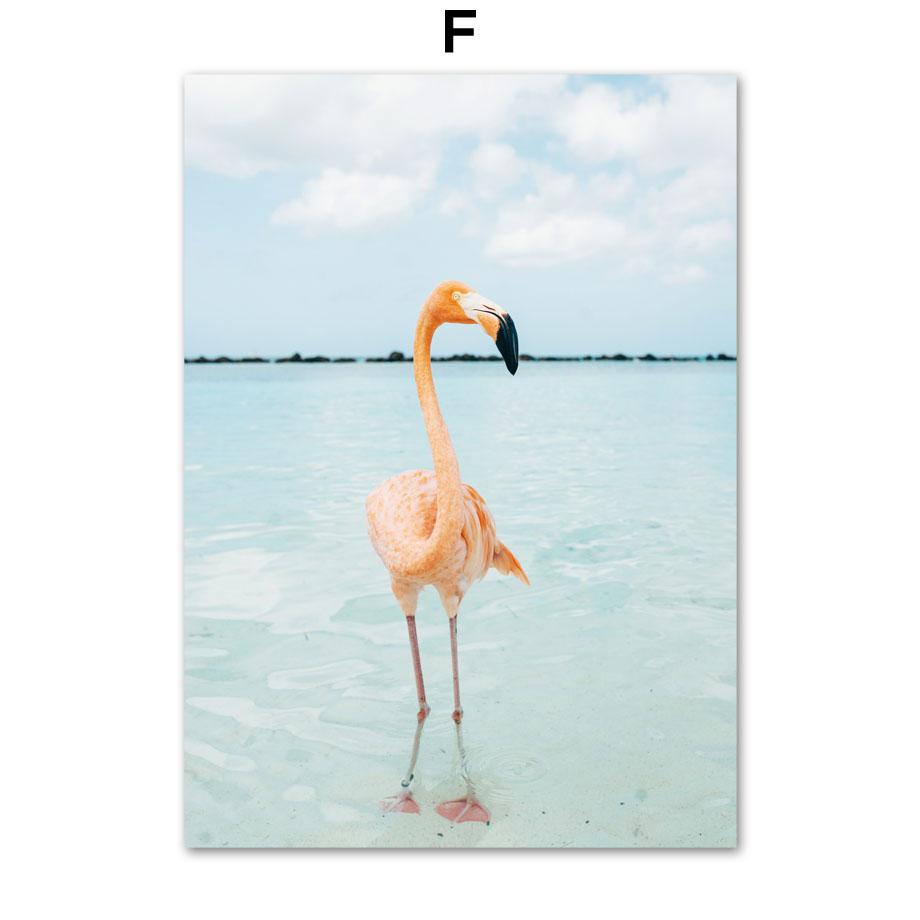 Beach Surfboard Van Palm Leaf Wave Coconut Wall Art Print Canvas Painting Flamingo Nordic Poster Wall Pictures Living Room Decor