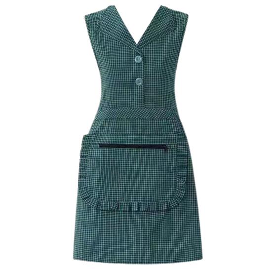 Förkläde Väst Slitstark västerländsk stil Lapel Tvättbar Design Bomull Café Restaurang Overall Hemtillbehör