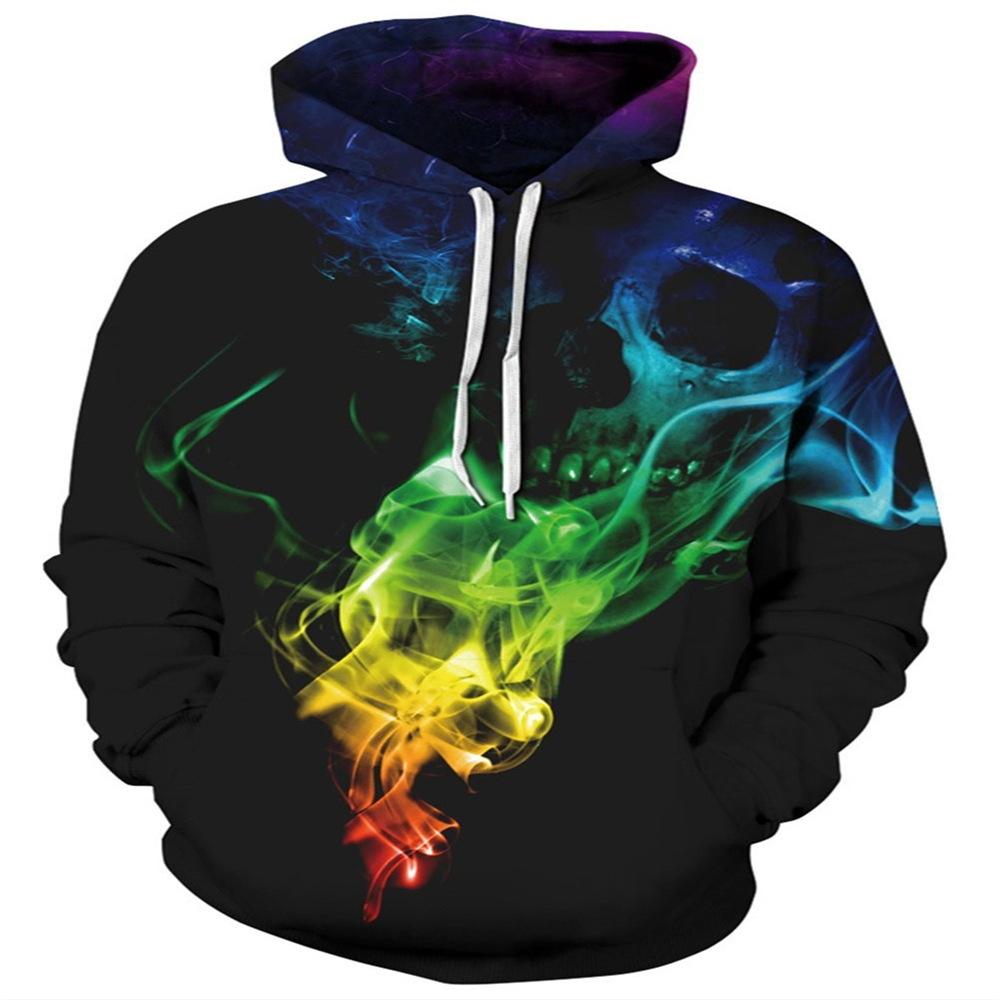 3D Wolf Head Digital Printing Sweatshirt Spring and Autumn Men and Women Models Loose Casual Pullover Hoodie Sweater