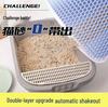 Washable Double Layer Anti-Splash Cat Litter Mat with Elastic Thickened Sand Control