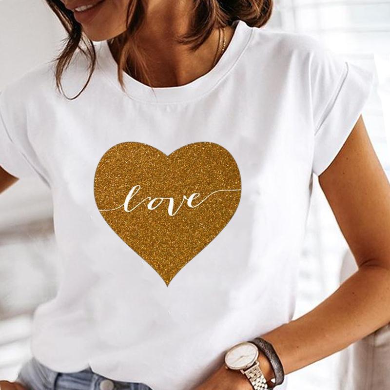 90s Style Women Print Tee Top Music Love Printing Cute Short Sleeve Lady Female Clothing Casual Summer Fashion Tshirt Graphic T-shirt
