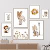 Boho Leão Coelho Urso Elefante Coruja Flor Arte de Parede Pintura em Tela Pôsteres e Impressões Imagens de Desenhos Animados para Decoração de Quarto de Bebês e Crianças