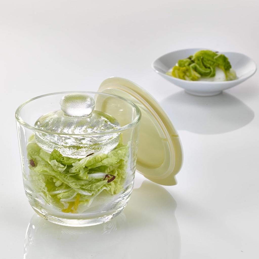 HARIO Glass Overnight Pickling Container, Small, Multicolor, White, GTK-S-OW