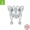 Kristallen Glanzende Vlinder DIY Armband Kralen, Licht Luxe Niche Design Gevoel S925 Sterling Zilver Hanger