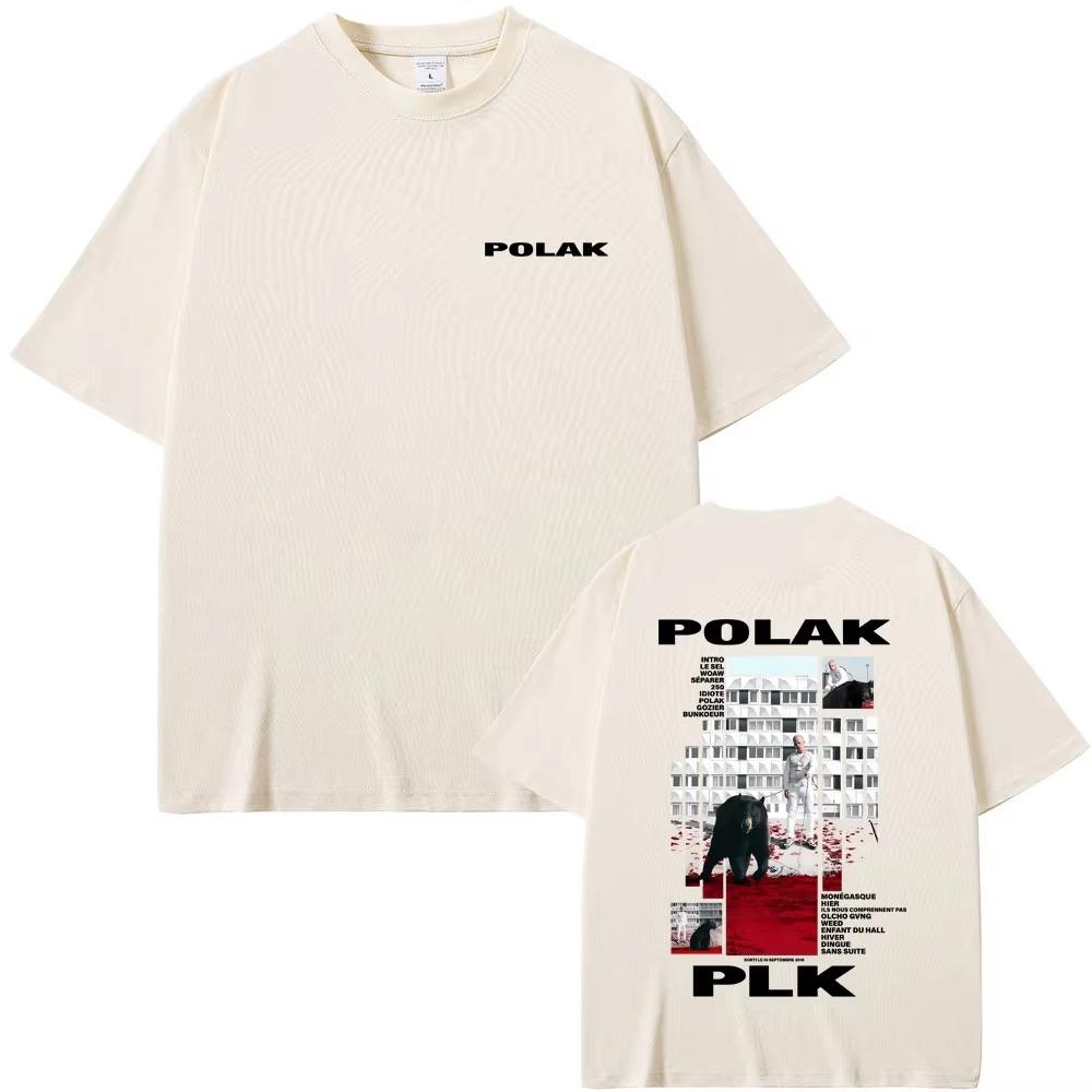 T-shirt grafica Rapper Plk Polak Uomo Donna Moda Hip Hop T-shirt Musica Pop T-shirt Casual da Uomo Vintage Streetwear