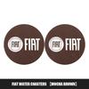 2Pcs Car Coaster PVC Logo Water Cup Pad Anti Slip Mat Accessories For Fiat Abarth 500e Panda Tipo FR Argo Freemont Viaggio Bravo