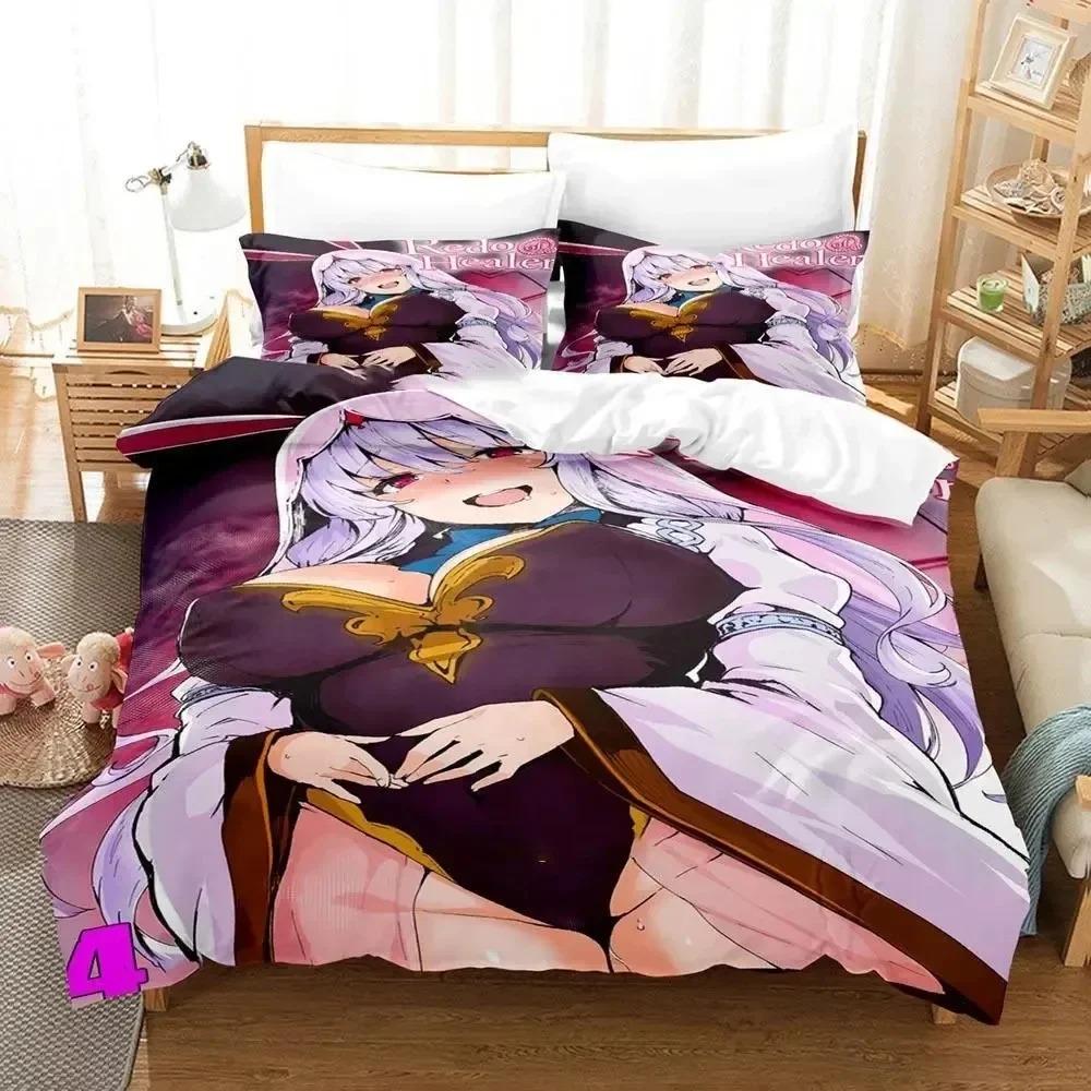 Anime Redo of Healer Juego de Cama Niños Niñas Twin Queen Size Funda Nórdica Funda de Almohada Cama Niños Adulto Moda Textil Hogar