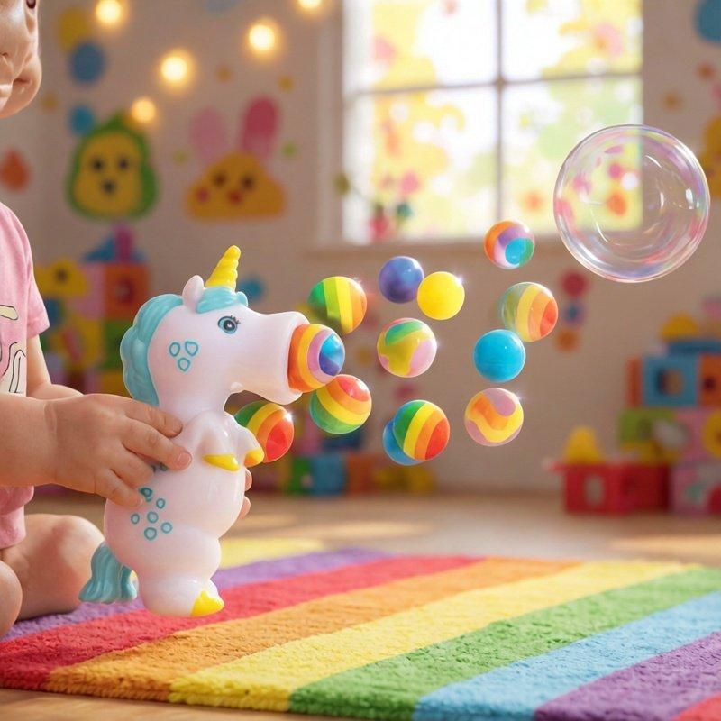 Kleurrijke Leuke Eenhoorn Knijpbal Schieter Schuimballen Kinderspel Fidget Speelgoed Autisme Sensorische Stressverlichting Draagbaar Gadget Speelgoed