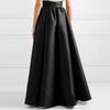 Femmes Automne Faux Satin Maxi Jupe A-ligne Longueur Au Sol Couleur Unie Taille Haute Poches Jupe Élégant Vintage Décontracté Surdimensionné Longue Robe Jupe