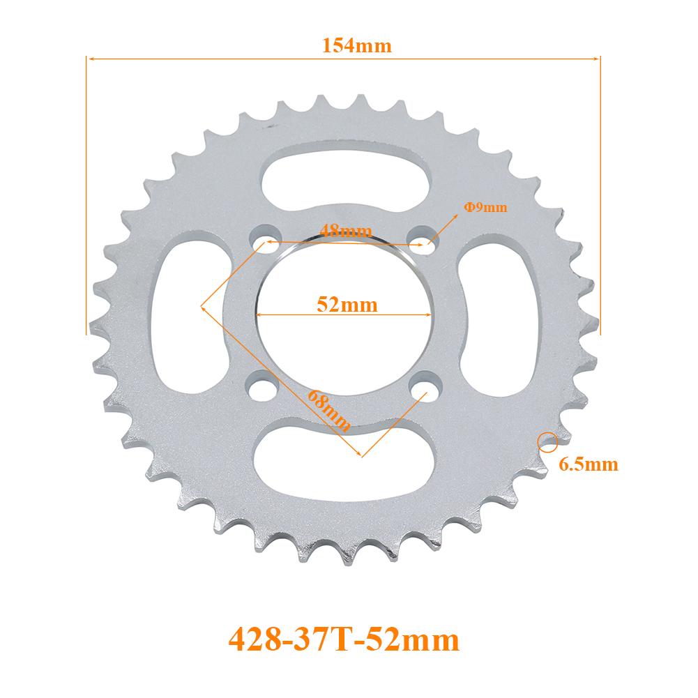 Motorcycle 428 37 Tooth 37T 48/52/58/76MM Rear Chain Sprocket 428-37T For ATV Quad Pit Dirt Bike Buggy Go Kart Accessories