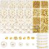 1890pcs Round Shape DIY Bracelet Beads with Gold Beads Crafting Beads  for Necklaces