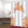 Autumn Minimalist Pumpkin Shower Curtain, Anti-Fog,  Vibrant Fall Floral Design,Cozy Seasonal Bathroom Ambiance