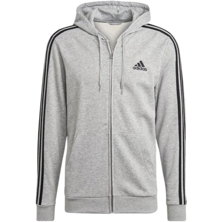 adidas Free Shipping With AdiClub Essentials French Terry 3 Stripes Full Zip Hoodie GK9034