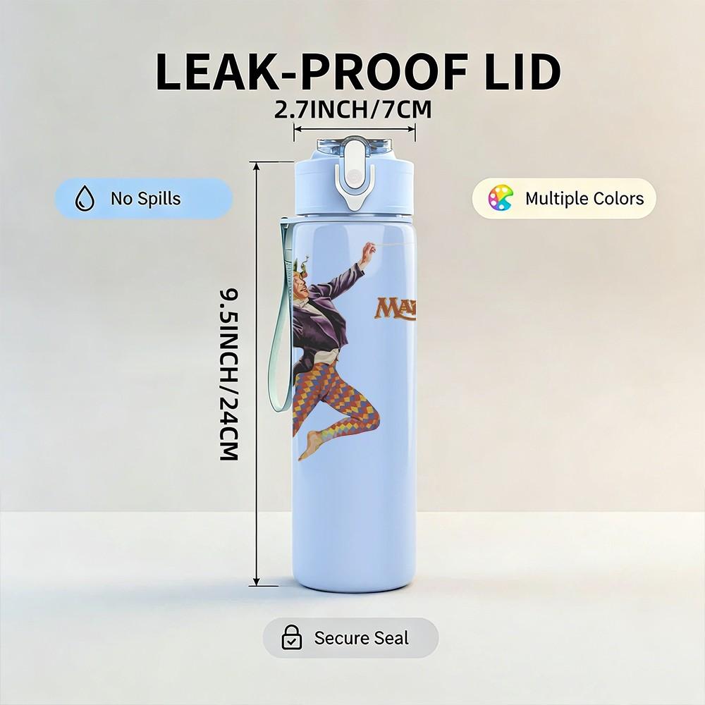 1PC Dancing Female Figure 750ml Sports Water Bottle Leakproof Straw Lid Outdoor Office Home