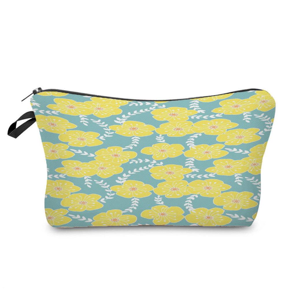 Damen Blumenmuster Kosmetiktasche Toilettenartikel Organizer Reise Aufbewahrungskoffer 6680