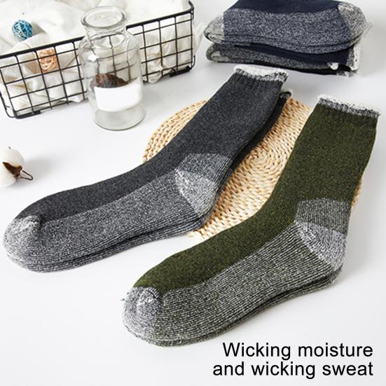 1 Pair Unisex Winter Socks Mid-tube Wool Socks for Hiking Sports Machine