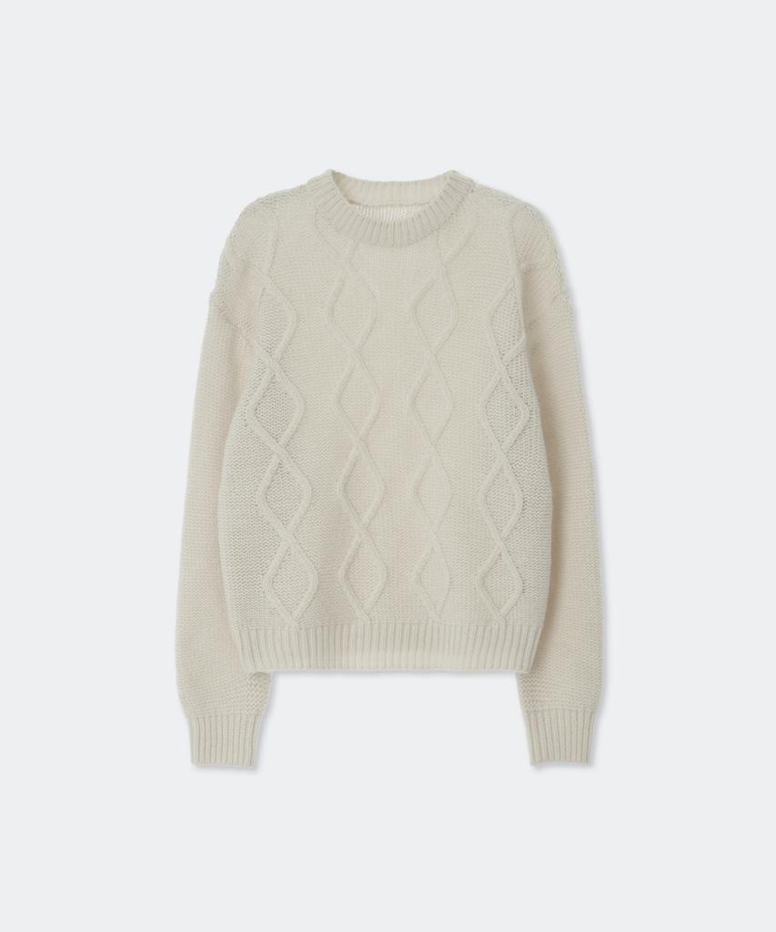 KINETO Mohair Fisherman Sweater_Cream