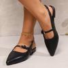 Fashion Ladies Shoes 2025 Closed Toe Women's Sandals Plus Size Office Sandals Women Buckle Pointed Toe Low Heel Slip On Shoes Female