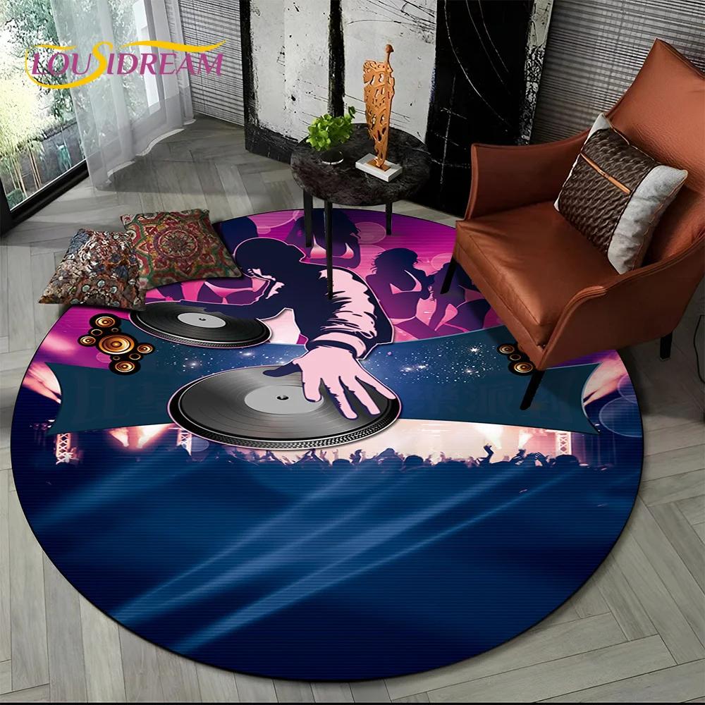 3D Musikalische Note Klavier Kunst Runder Teppich für Wohnzimmer Schlafzimmer Kinder Spielzimmer Stuhl Dekoration, Haustier Bereich Teppich Rutschfeste Bodenmatte