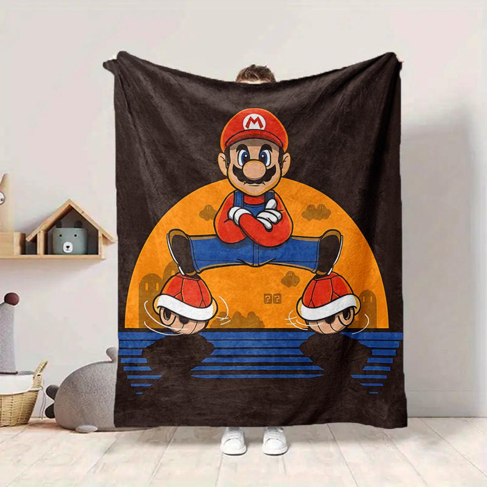 1 stuks Mario Flanellen Deken, Zacht Huidvriendelijk met Digitale Print, Diverse Maten Verkrijgbaar