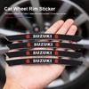 4Pcs 3D Aluminum Car Wheel Hub Sticker Tire Decorative Strip For Suzuki Swift Vitara Baleno Jimny Samurai SX4 Alto Splash Kaiser